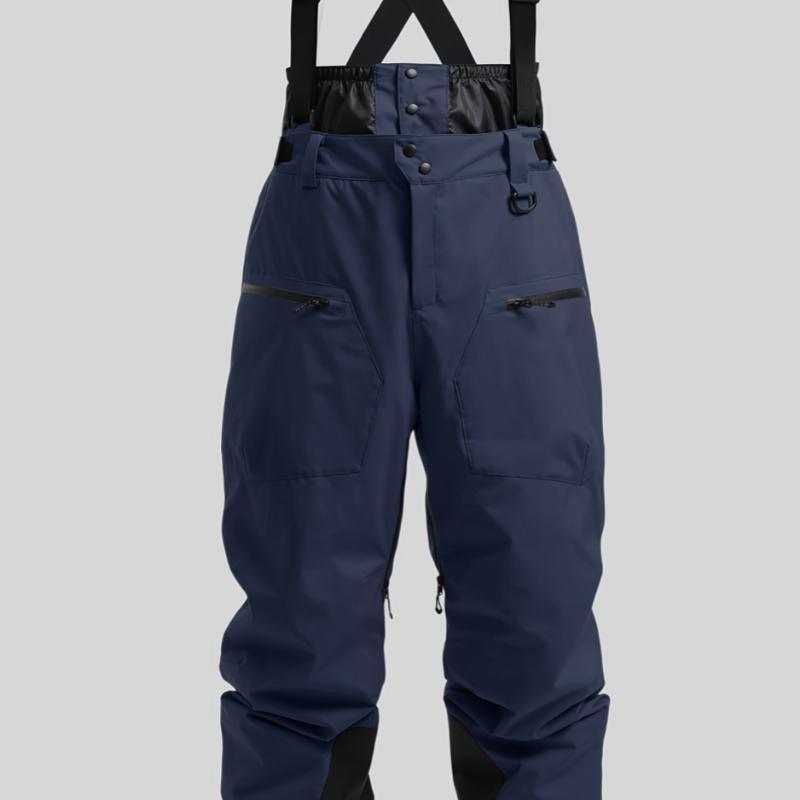 Men's Waterproof Strap Ski Pants – Thickened Winter Snow Pants with Flame Retardant Fabric