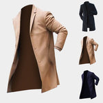 Fashion Winter Men’s Trench Coat – Long Slim Fit Overcoat Jacket for Men | Classic Khaki & Black Outwear