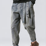 New Fashion Punk Stretch Bike Denim Jeans – Loose HIP HOP Street Skate Trousers with Elastic Waist & Patches