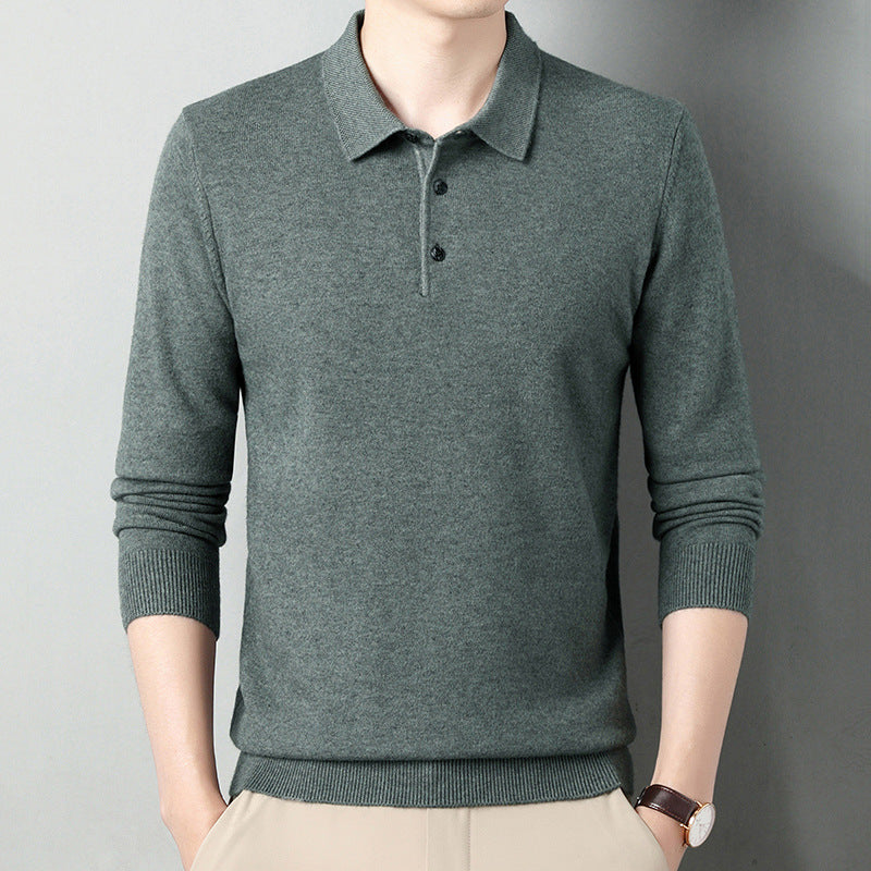Men’s Winter Wool Lapel Long Sleeve Shirt – Thick Warm Casual Top for Cold Weather