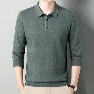 Men’s Winter Wool Lapel Long Sleeve Shirt – Thick Warm Casual Top for Cold Weather