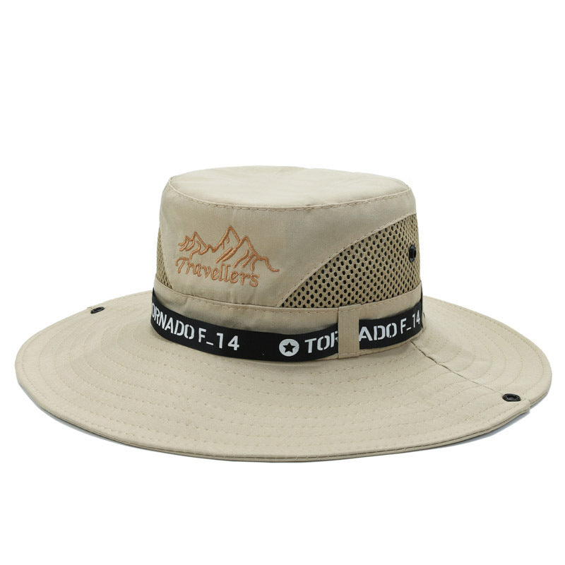 Men’s Large Brim Outdoor Hat – Mountaineering, Fishing & Travel | Breathable, Sunscreen, Flat Top Visor Hat
