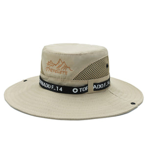Men’s Large Brim Outdoor Hat – Mountaineering, Fishing & Travel | Breathable, Sunscreen, Flat Top Visor Hat