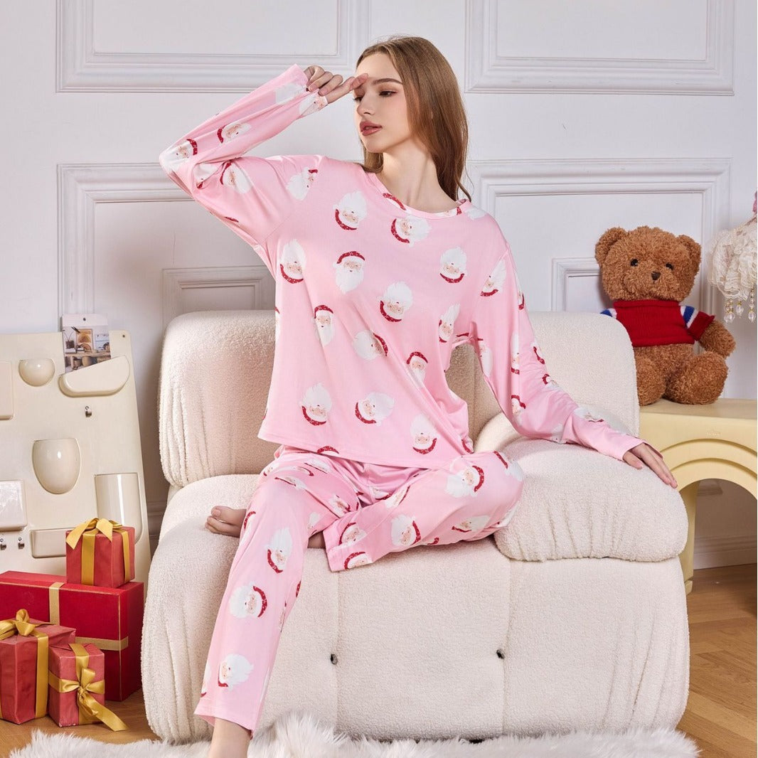 Men’s Cartoon Two-Piece Milk Silk Homewear Set – Comfortable Casual Sleepwear & Lounge Outfit | Soft Polyester Suit