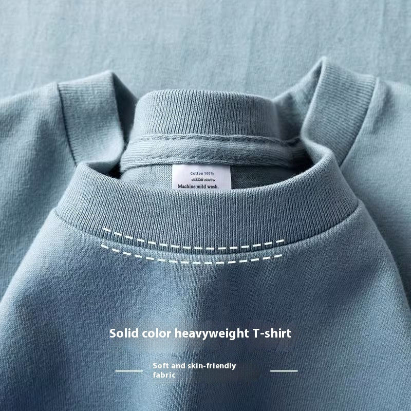 Men’s Early Autumn Western Style Base Shirt – Solid Color Cotton Long Sleeve Casual Top