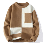 Trend Round Neck Multicolor Sweater for Men – Loose Fit Pullover Long Sleeve Casual Winter Top