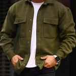 Men’s Polo Collar Coat – Stylish Long Sleeve Work Top for Business & Casual Wear