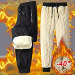 Men’s Winter Sweatpants – Plush Fleece Thermal Pants, Lambswool Lined, Waterproof, Windproof, Warm Casual Trousers