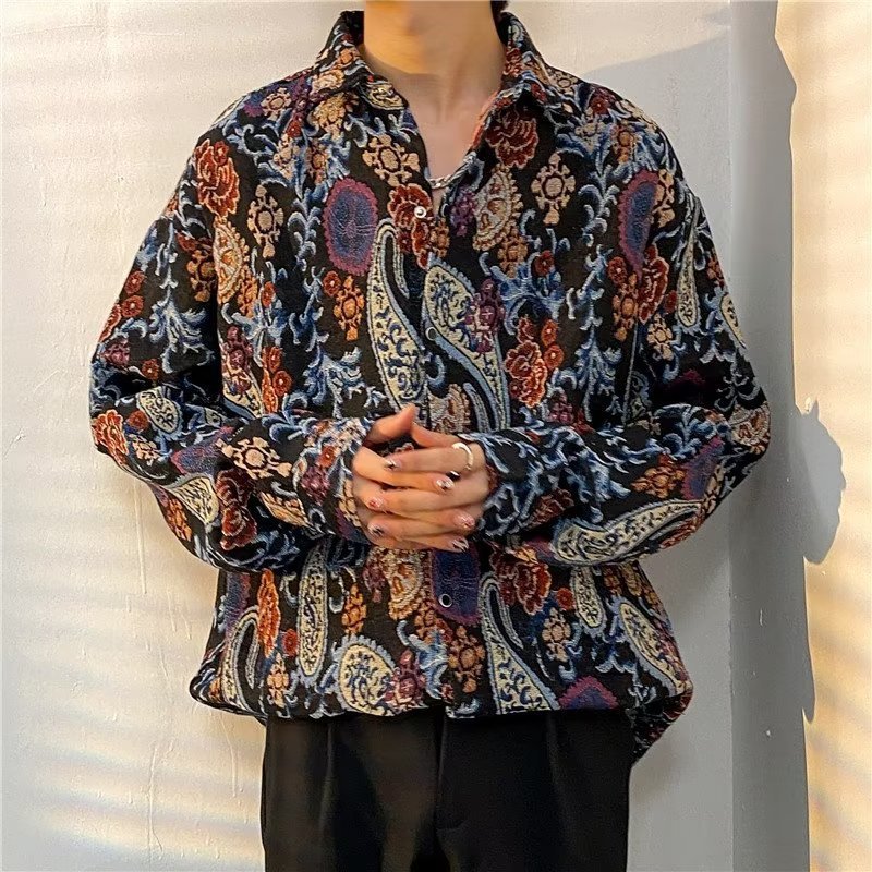 Loose Japanese-Style Retro Ethnic Long Sleeve Shirt – Autumn & Winter Cardigan for Youth Couples