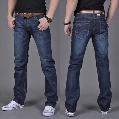 Men’s Denim Straight-Leg Pants – Trendy Long Cotton Jeans for Casual and Everyday Wear