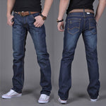 Men’s Denim Straight-Leg Pants – Trendy Long Cotton Jeans for Casual and Everyday Wear