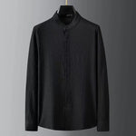 Men’s Casual Light Summer Suit – Striped Seersucker Shirt & Cropped Pants | Stand Collar Cotton Summer Outfit