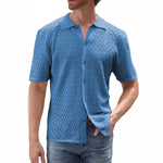 Men’s Summer Hollow Leisure Shirt – Lightweight Short Sleeve Non-Iron Casual Top in Multiple Colors