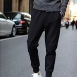 Men’s Casual Sports Trousers – Korean Style, Mid-Waist, Straight Fit Jogger Pants
