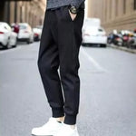 Men’s Casual Sports Trousers – Korean Style, Mid-Waist, Straight Fit Jogger Pants