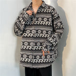 Loose Japanese-Style Retro Ethnic Long Sleeve Shirt – Autumn & Winter Cardigan for Youth Couples