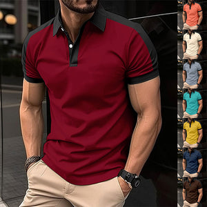 Men’s Short Sleeve Business Polo Shirt – Casual Cotton Blend Summer Top for Office & Daily Wear