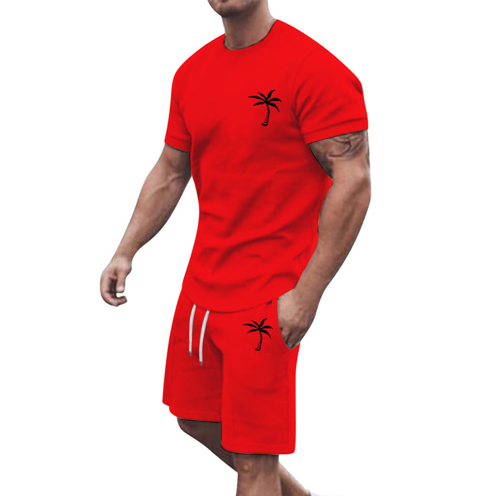 Men’s Short-Sleeve Sports & Leisure Set – Lightweight Summer T-Shirt and Shorts | Comfortable Casual Outfit