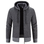 Men's Winter Coat – Zipper Hoodie with Drawstring, Thick Plush Lined Casual Slim-Fit Jacket for Plus Sizes