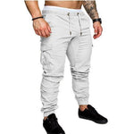Men’s Casual Pencil Pants – Loose Cotton Blend Trousers with Belt, Comfortable Mid-Waist Youth Pants