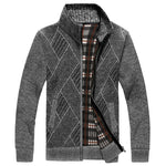 Fashion Men's Zipper Cardigan Sweater – Stand Collar Cotton Blend Thick Outerwear for Men