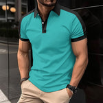 Men’s Short Sleeve Business Polo Shirt – Casual Cotton Blend Summer Top for Office & Daily Wear