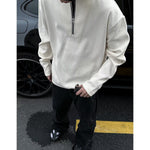 Men’s Solid Color Long Sleeve Bottoming Shirt – Casual Loose Pullover for Early Spring