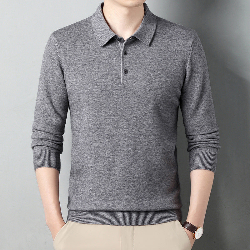 Men’s Winter Wool Lapel Long Sleeve Shirt – Thick Warm Casual Top for Cold Weather
