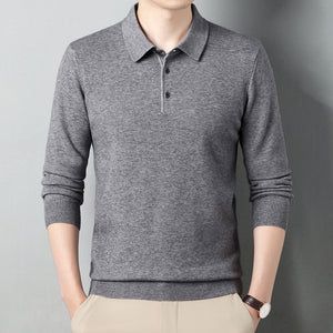 Men’s Winter Wool Lapel Long Sleeve Shirt – Thick Warm Casual Top for Cold Weather