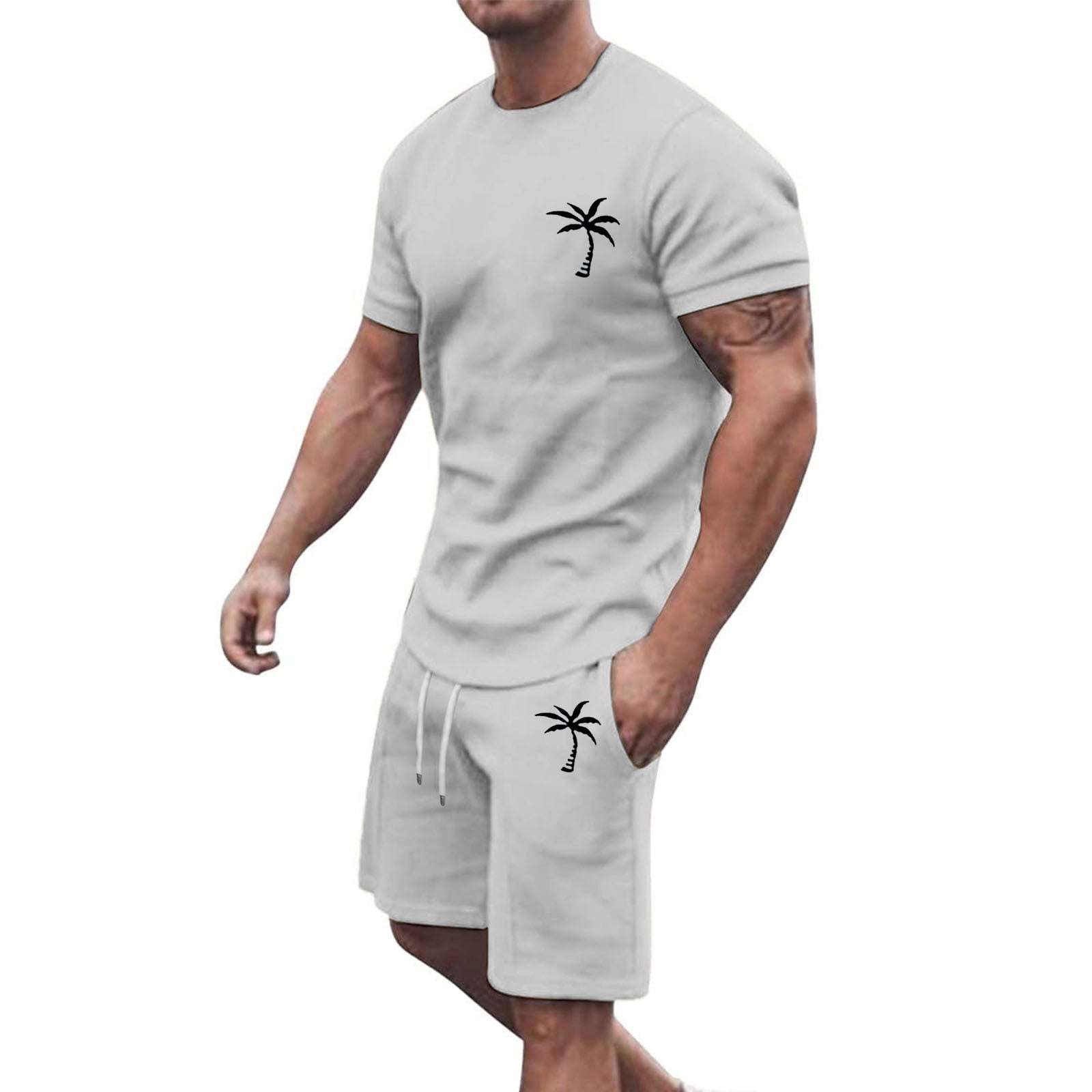 Men’s Short-Sleeve Sports & Leisure Set – Lightweight Summer T-Shirt and Shorts | Comfortable Casual Outfit