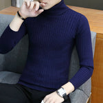 Slim-Fit High Neck Sweater for Men – Long Sleeve Cotton Blend Winter Pullover Turtleneck Top