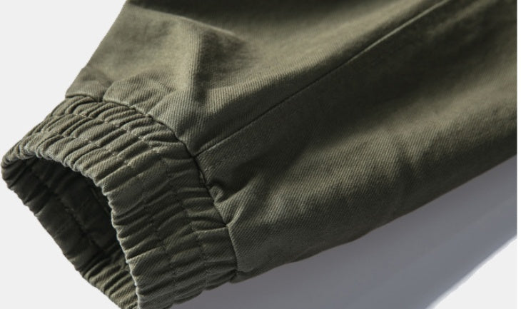 Men’s Casual Sports Trousers – Japanese Retro Cotton Overalls, Straight Fit, Versatile Fashion Pants