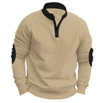 Stand Collar Half Zip Pullover Long Sleeve Coat – Casual Loose Fit Men’s Outerwear