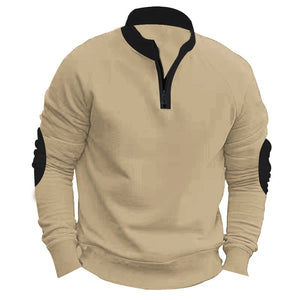 Stand Collar Half Zip Pullover Long Sleeve Coat – Casual Loose Fit Men’s Outerwear