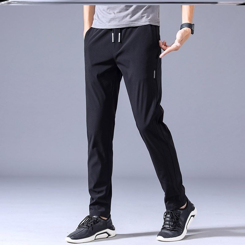 Men's Drawstring Trousers – Thin Casual Pants Korean Style Loose Straight Sweatpants for Summer