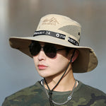 Men’s Large Brim Outdoor Hat – Mountaineering, Fishing & Travel | Breathable, Sunscreen, Flat Top Visor Hat