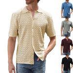 Men’s Summer Hollow Leisure Shirt – Lightweight Short Sleeve Non-Iron Casual Top in Multiple Colors