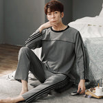 Men’s Cotton Long Sleeve Pajamas – Comfortable Pullover Homewear | Leisure, Sleep & Outdoor Wear