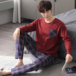 Men’s Cotton Long Sleeve Pajamas – Comfortable Pullover Homewear | Leisure, Sleep & Outdoor Wear