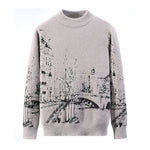 Men’s Autumn & Winter Round Neck Pullover – Thick Long Sleeve Slim Fit Korean Style Sweater