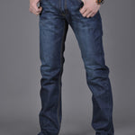 Men’s Straight Slim Jeans – Fall Winter Fashion, Stackable Straight Leg Denim Trousers