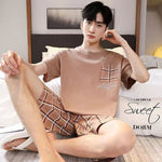 Men's Summer Short Sleeve Shorts Suit Korean Style Loose