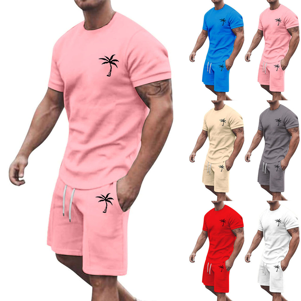 Men’s Short-Sleeve Sports & Leisure Set – Lightweight Summer T-Shirt and Shorts | Comfortable Casual Outfit