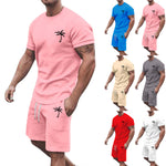 Men’s Short-Sleeve Sports & Leisure Set – Lightweight Summer T-Shirt and Shorts | Comfortable Casual Outfit