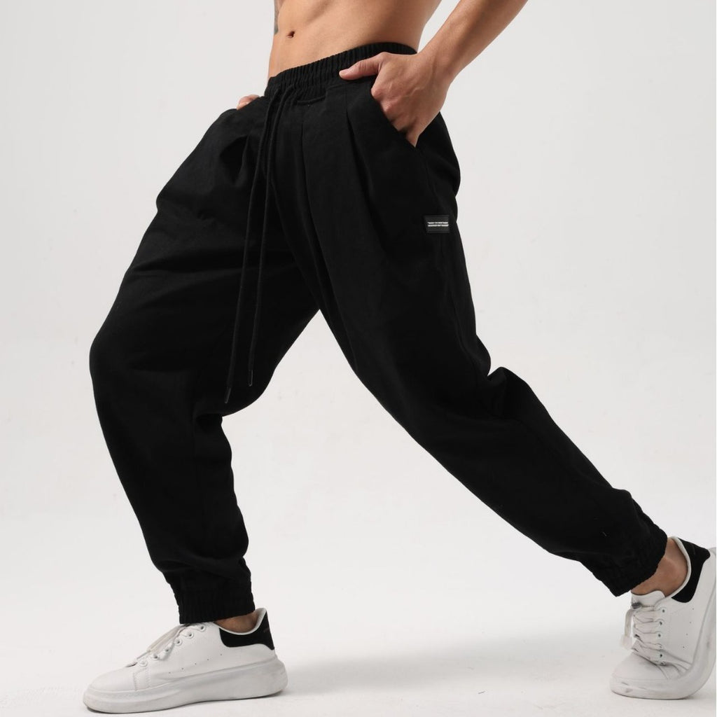 Fitness Trousers Men's Cotton Loose Casual Pants Comfortable Gym Workout Trousers