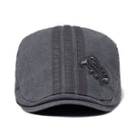 Men’s Letter Beret – Breathable Cotton Sun Hat | Adjustable Flat Top, English Letter Design, Spring Sun Protection
