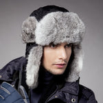 Men & Women Rabbit Fur Ski Hat – Warm Waterproof Winter Hat for Couples | Soft, Ear-Protecting, One Size Fits All