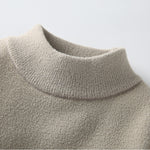 Men’s Velvet Mock Neck Sweater – Thick Knitted Pullover, Warm Autumn & Winter Casual Top