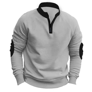 Stand Collar Half Zip Pullover Long Sleeve Coat – Casual Loose Fit Men’s Outerwear
