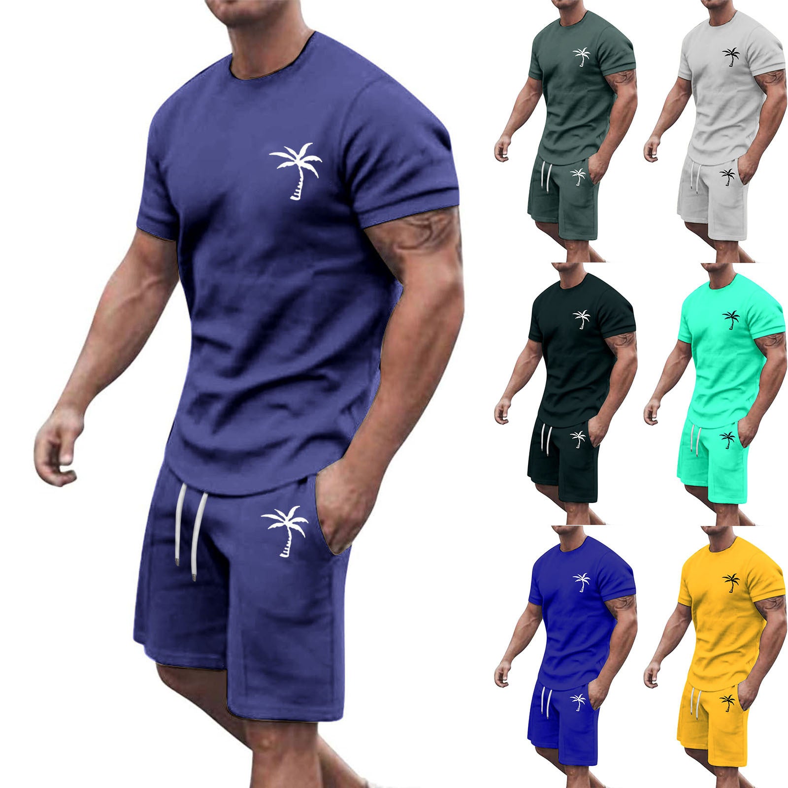 Men’s Short-Sleeve Sports & Leisure Set – Lightweight Summer T-Shirt and Shorts | Comfortable Casual Outfit